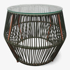 Mesa de tambor con vidrio