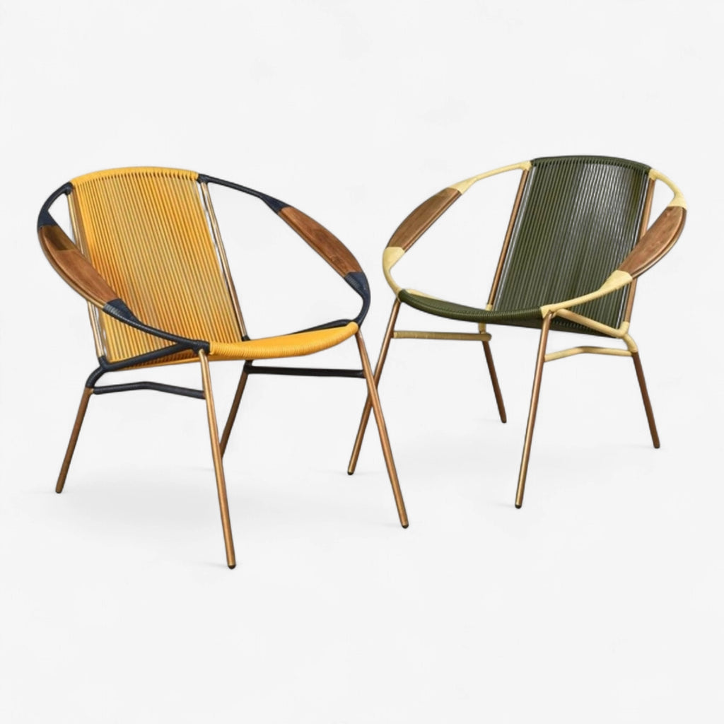 Silla flor con brazo de madera