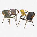 Silla flor con brazo de madera