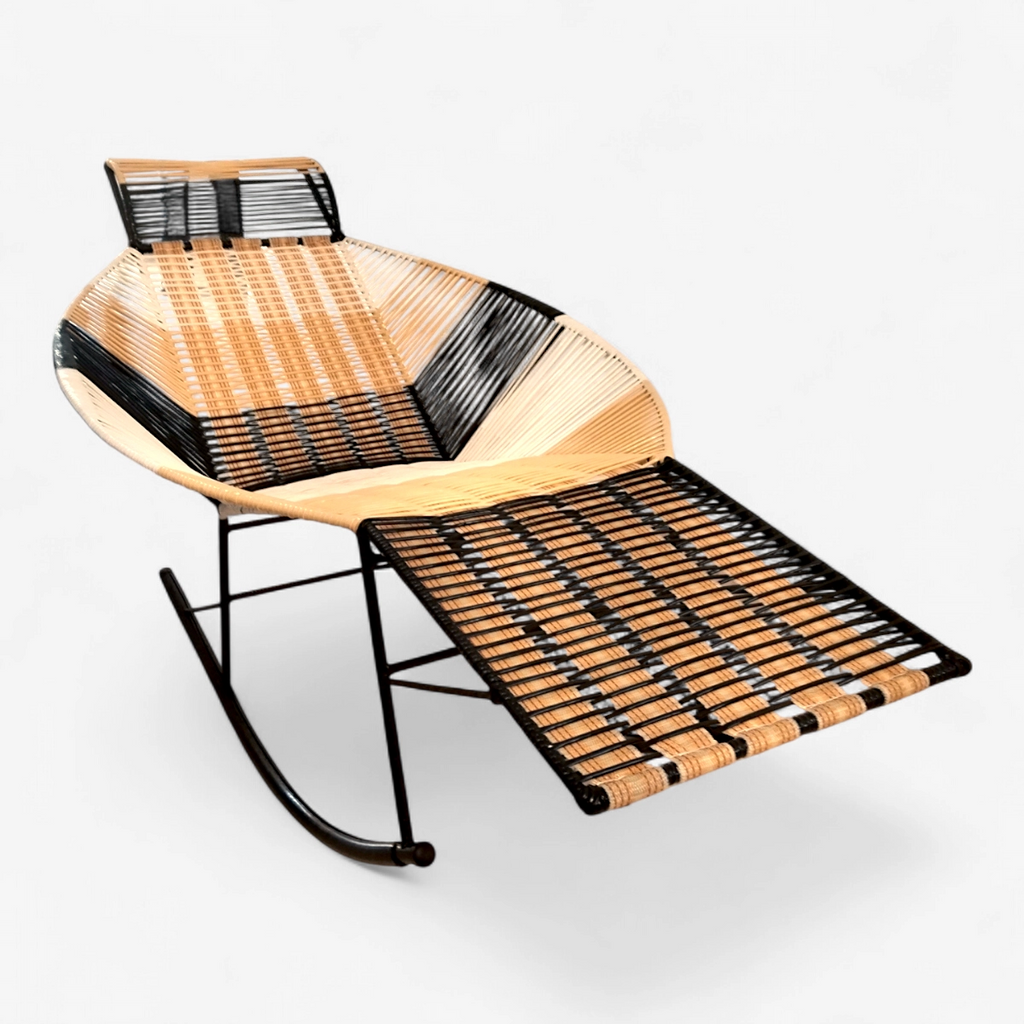 Mecedora playera balanza de tubo tejido sencillo