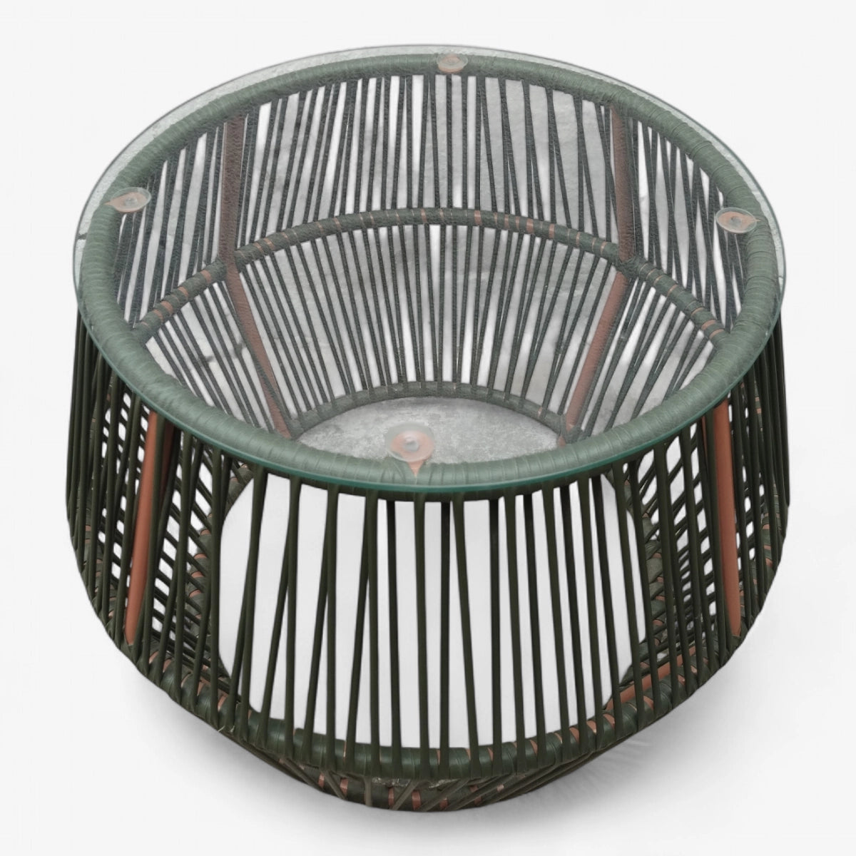 Mesa de tambor con vidrio