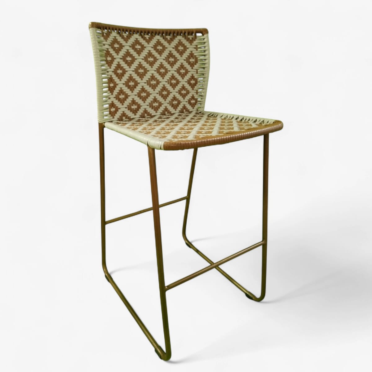 Silla cuba de barra asiento y espaldar rombo continuo