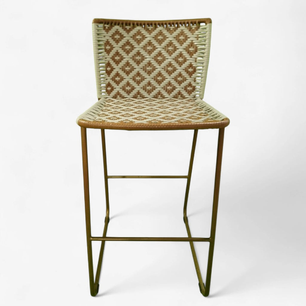 Silla cuba de barra asiento y espaldar rombo continuo