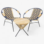 Juego de silla flor especial con brazo de madera en rombo grande completo